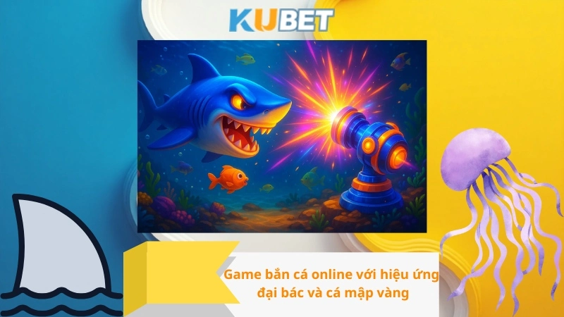 Game bắn cá online với hiệu ứng đại bác và cá mập vàng