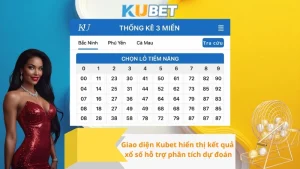Giao diện Kubet hiển thị kết quả xổ số hỗ trợ phân tích dự đoán