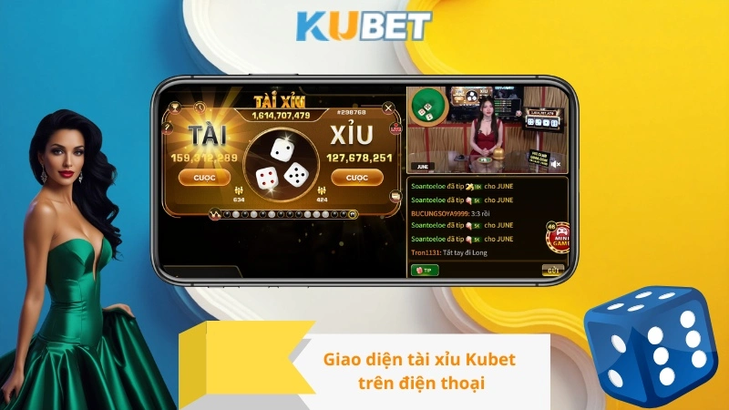 Giao diện tài xỉu Kubet trên điện thoại